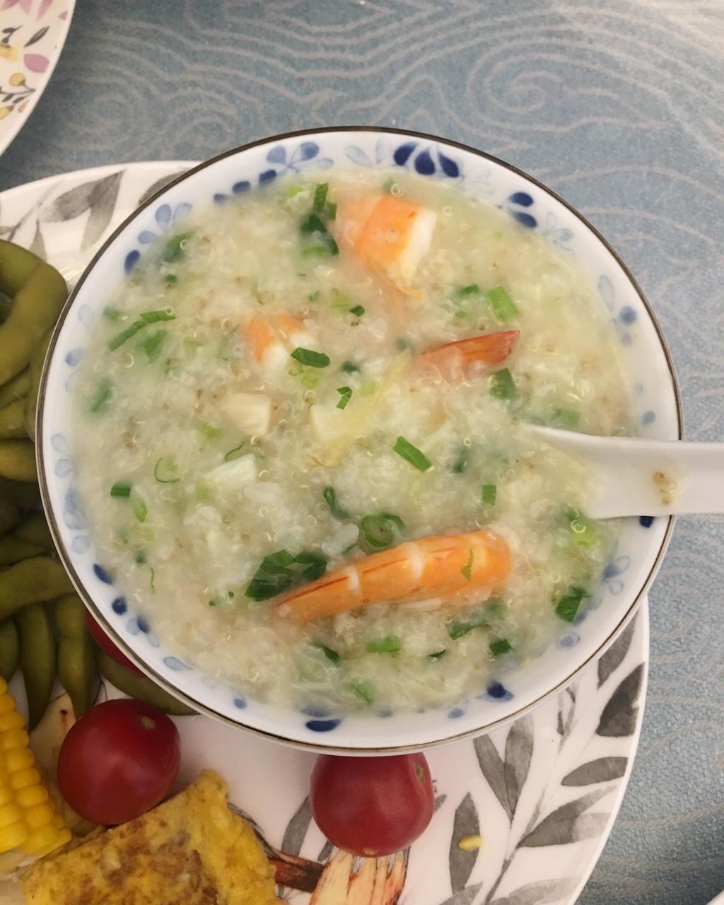 鲜虾干贝粥