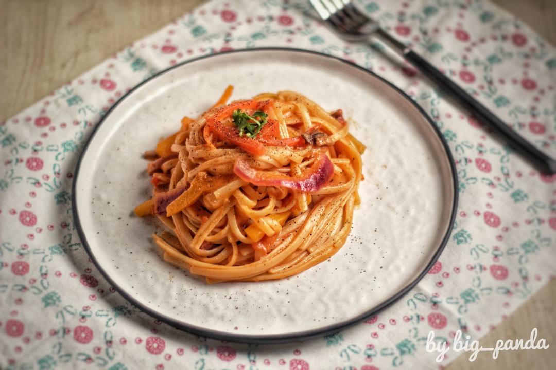 杂蔬意面（自制创新口味）的做法