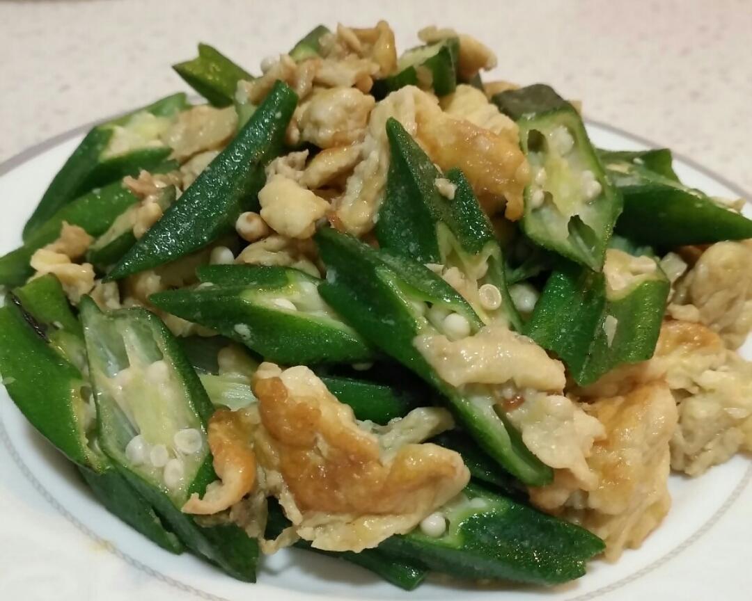 秋葵炒鸡蛋的做法