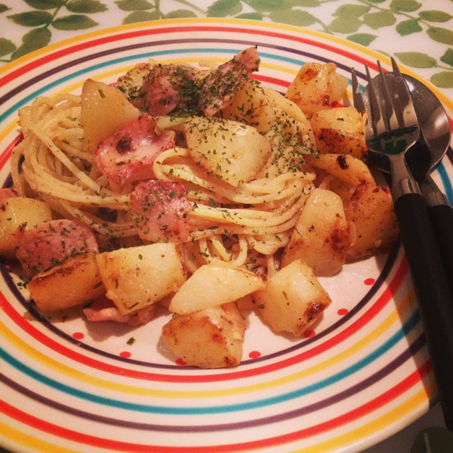 土豆培根炒意大利面