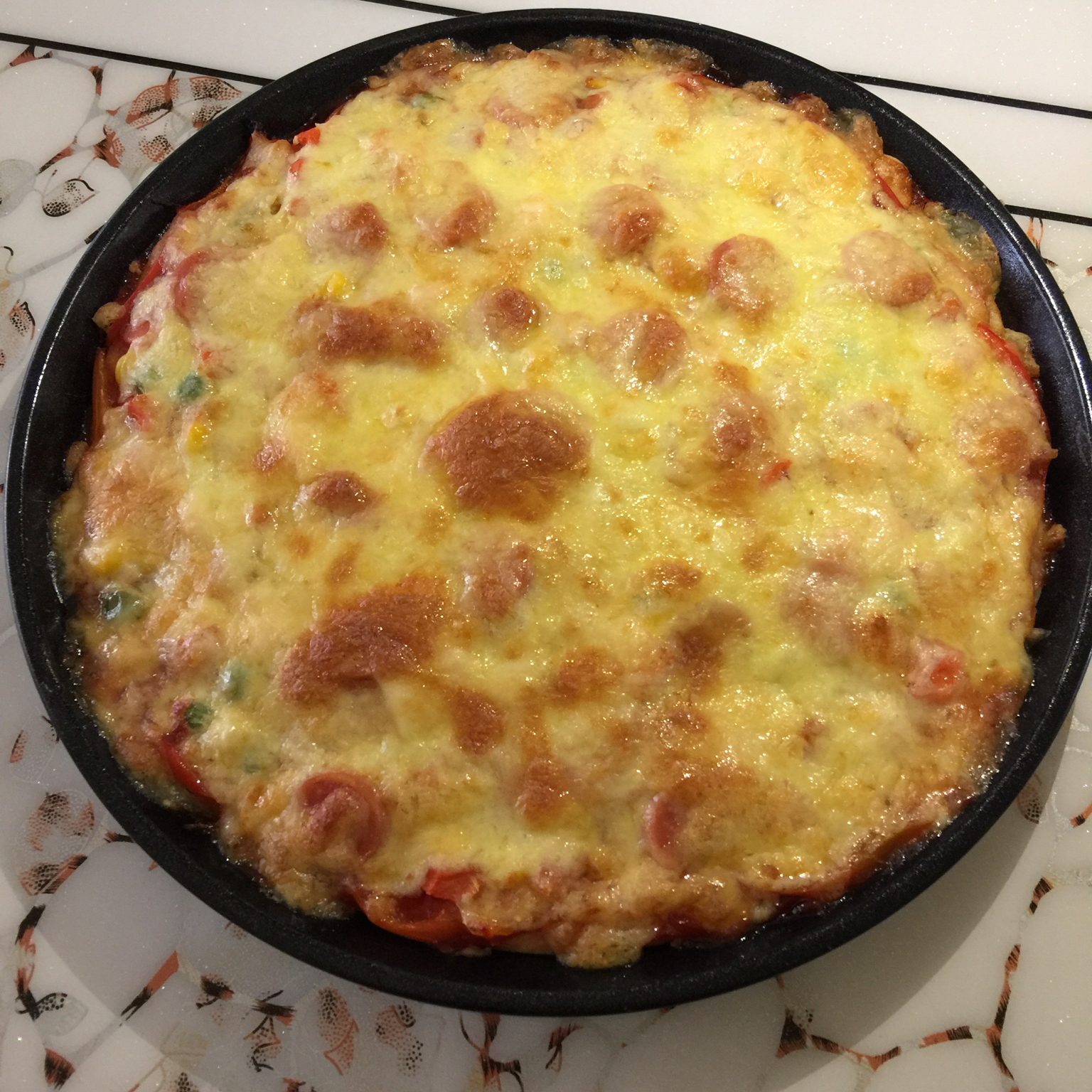 厚底鲜虾培根披萨