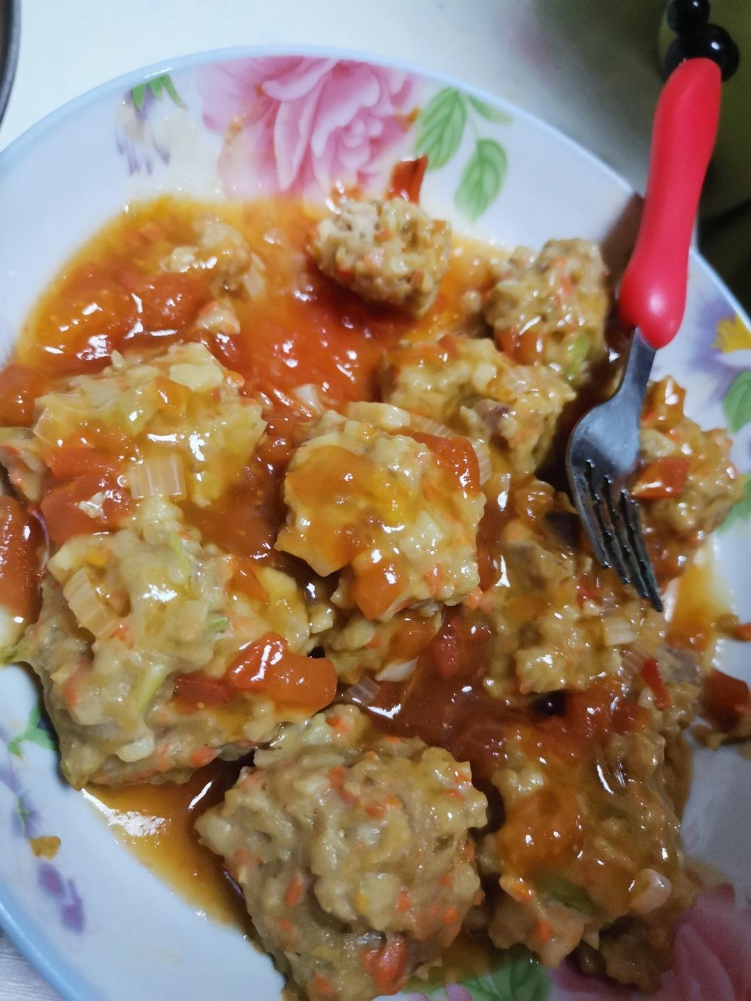 清蒸藕丁肉丸子