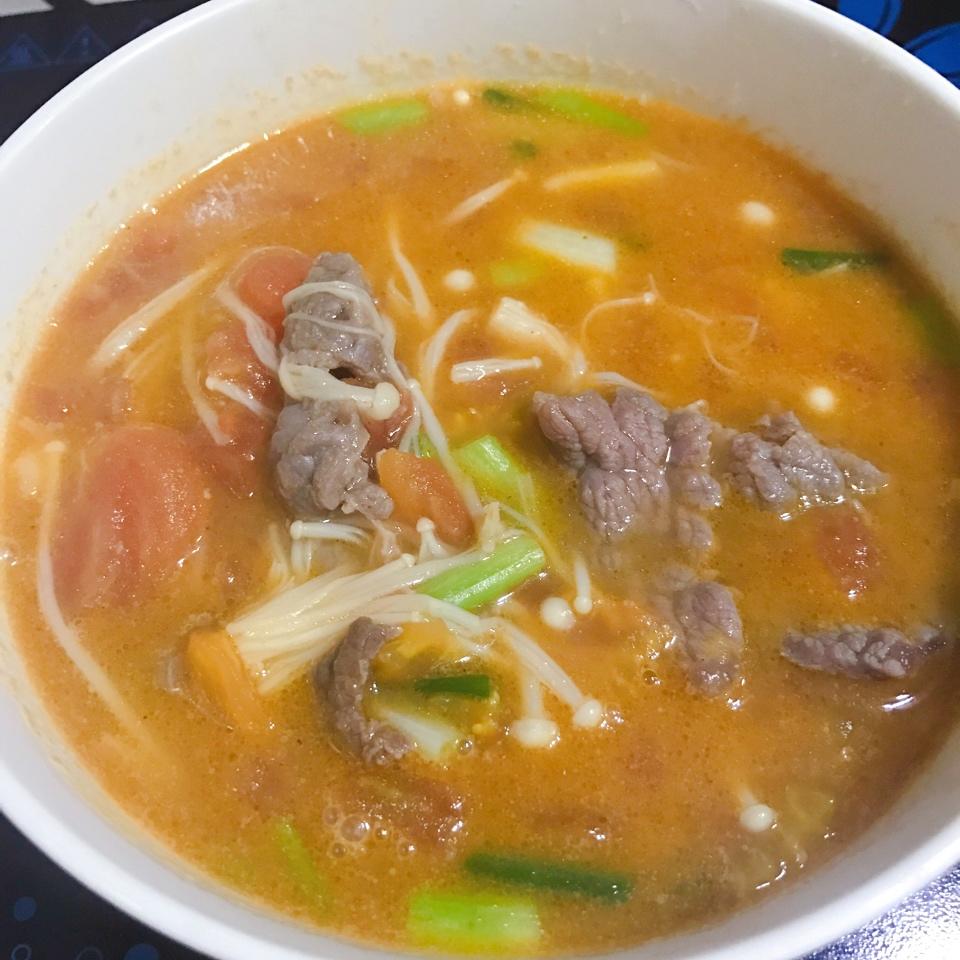 番茄滑牛肉汤
