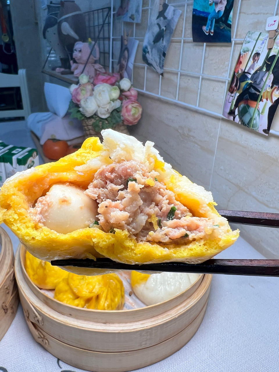 南瓜双色包子