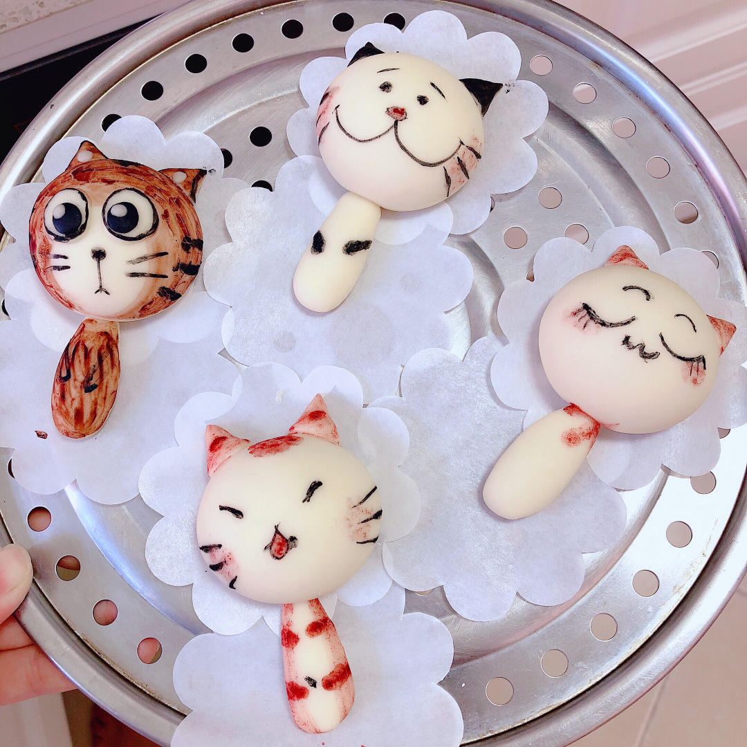 （原创）超萌治愈系彩绘猫咪馒头-小白也能轻易上手