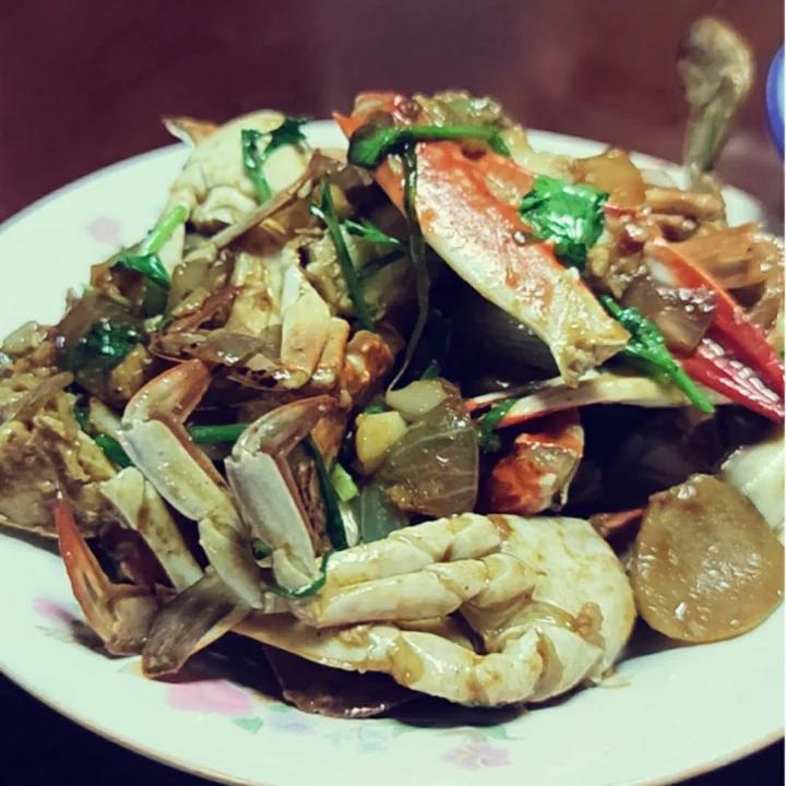 葱姜炒梭子蟹（very easy）