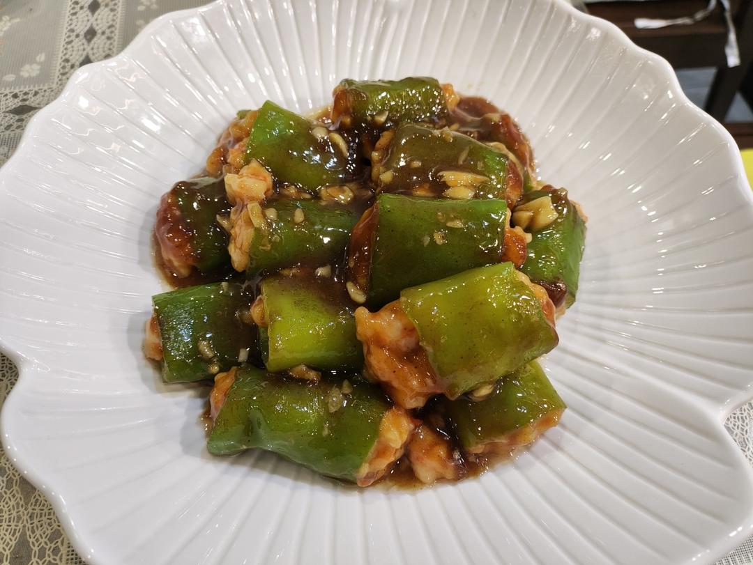 超下饭的青椒酿虾滑