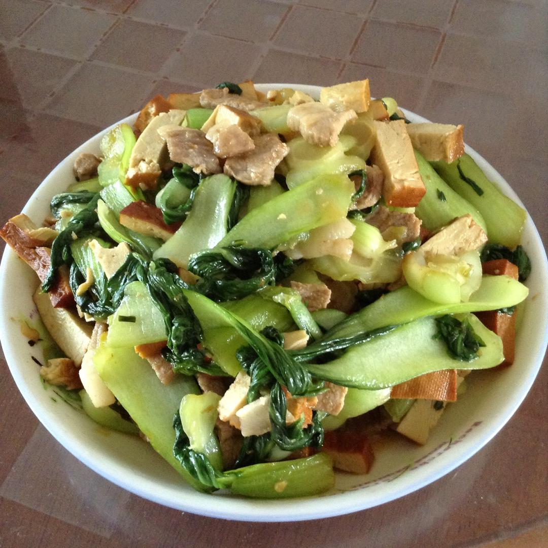 油菜炒香干