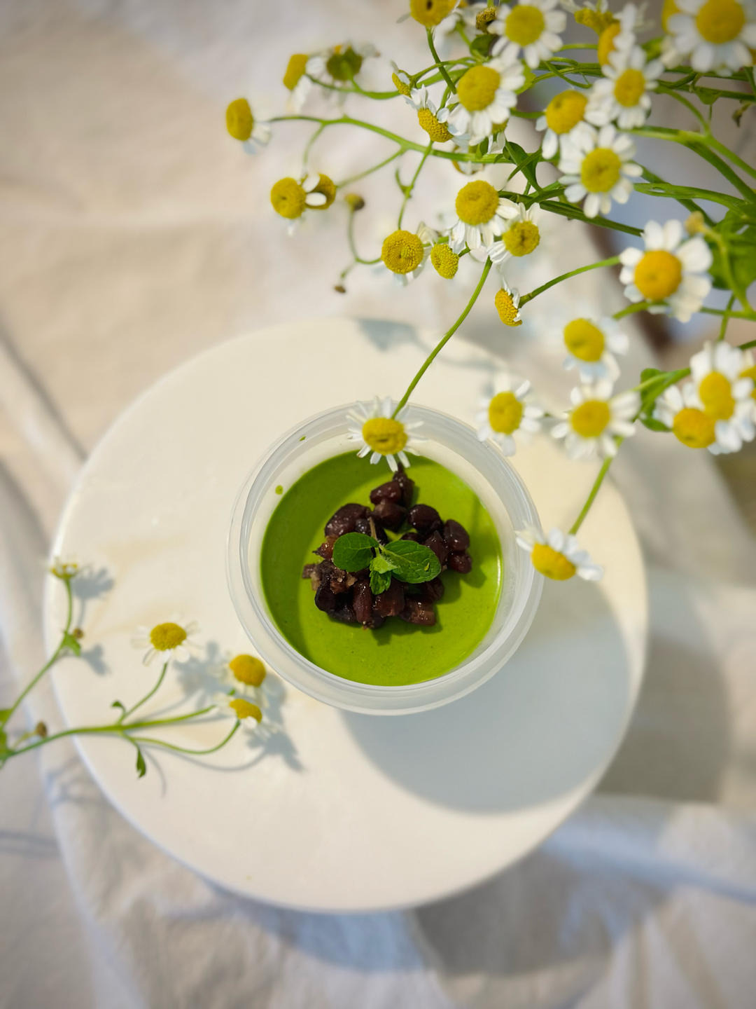 抹茶白巧奶冻