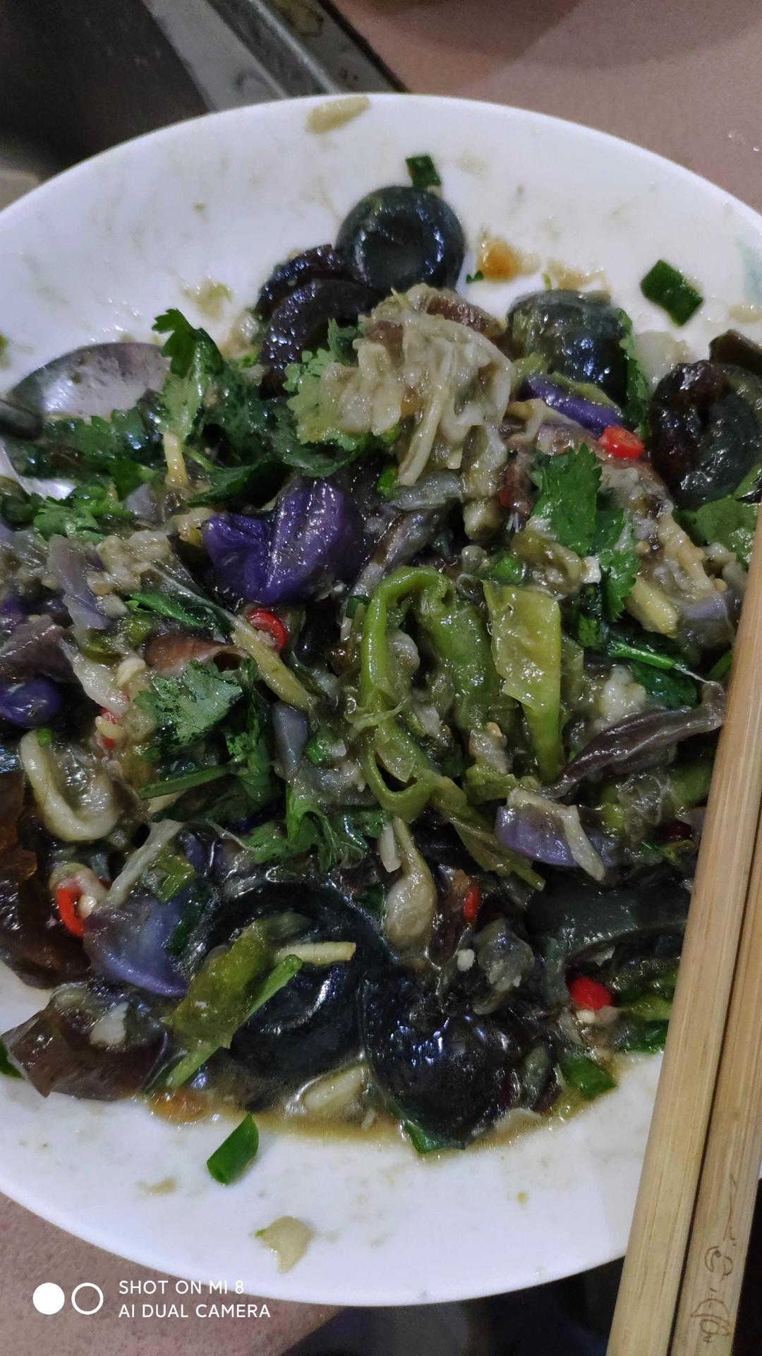 擂椒茄子皮蛋/烧椒皮蛋/皮蛋捣辣椒