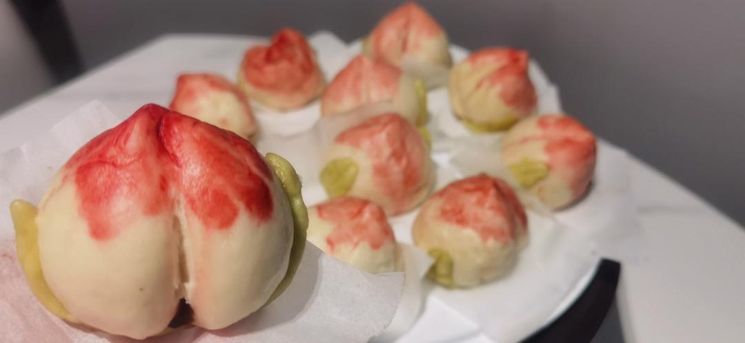 发酵面团-用一根筷子做寿桃包