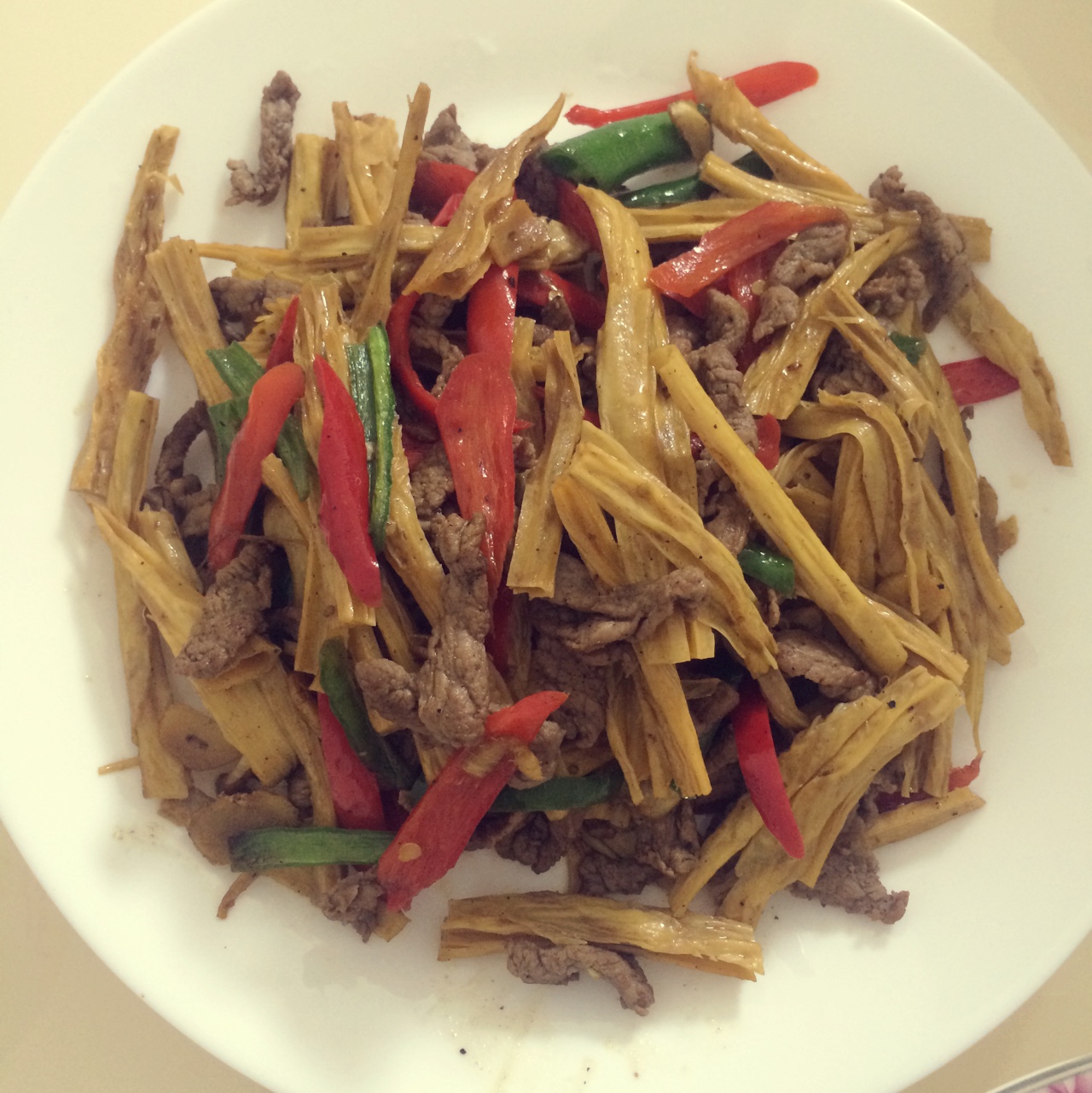 青椒炒腐竹