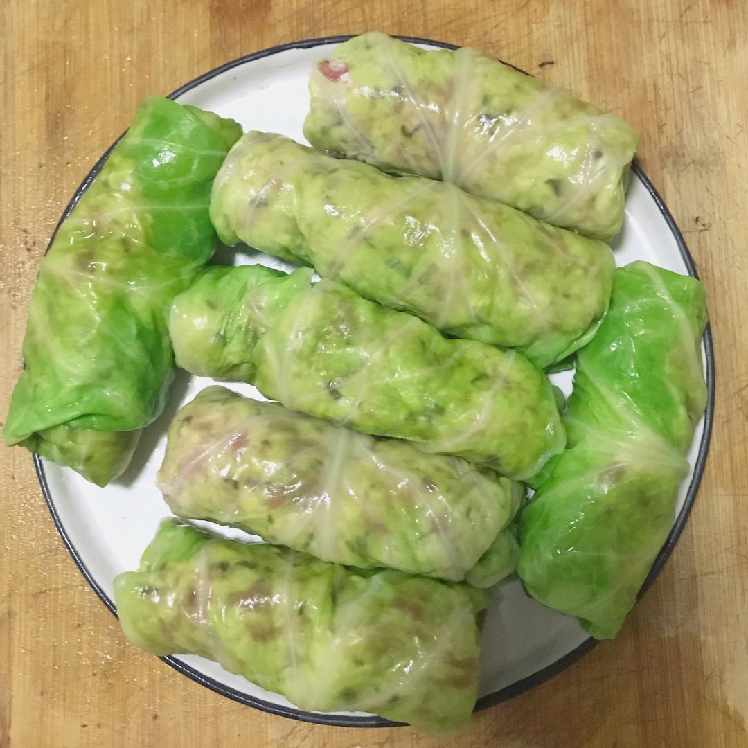 包菜糯米卷的做法