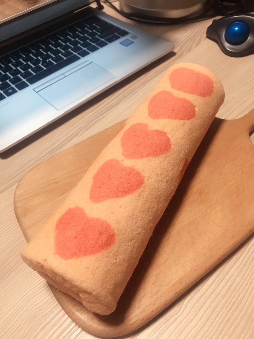 爱心草莓蛋糕卷