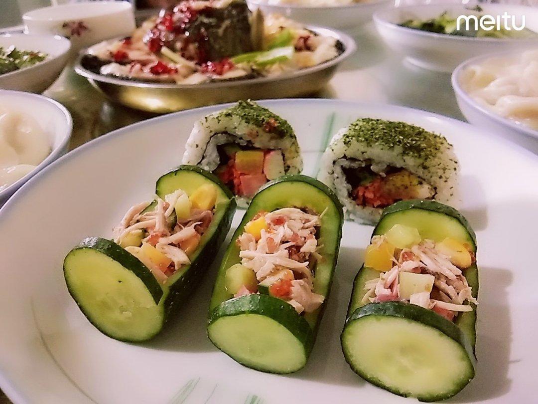 最美年夜饭-🎋翠竹报春节节高🥒（黄瓜玉米火腿鸡丁沙拉）