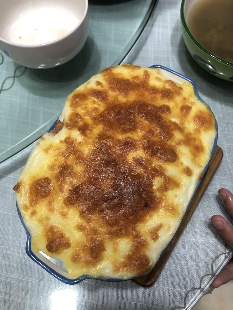 海鲜焗饭 Seafood Fried Rice with Cheesy Topping