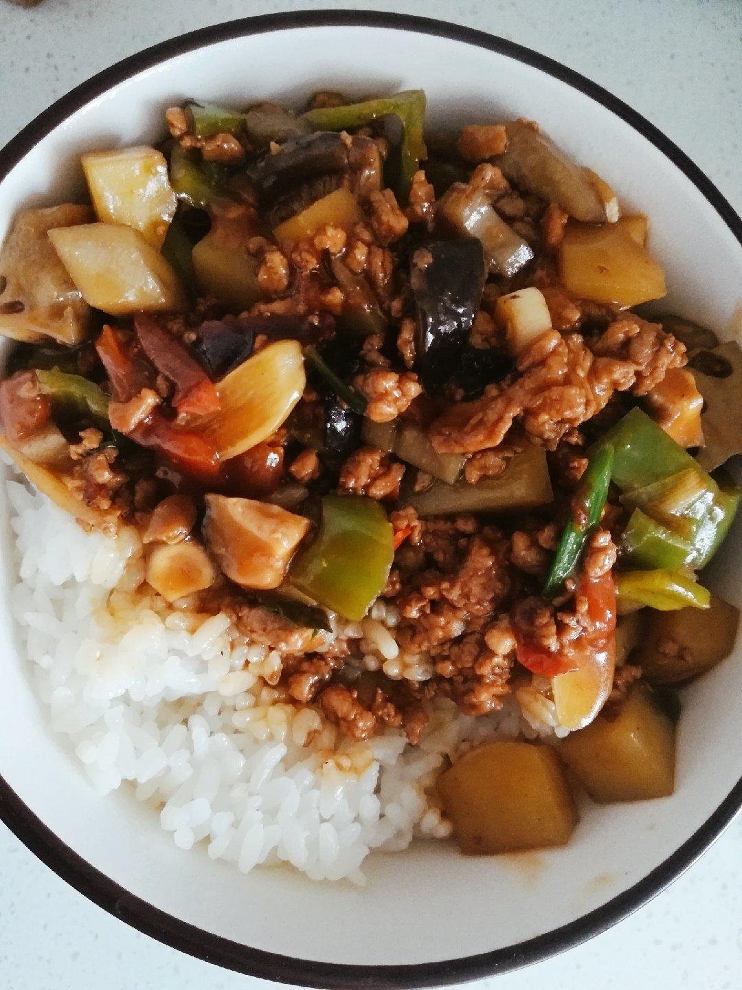 ㊙️香菇土豆肉沫拌饭❗️比外卖还好吃