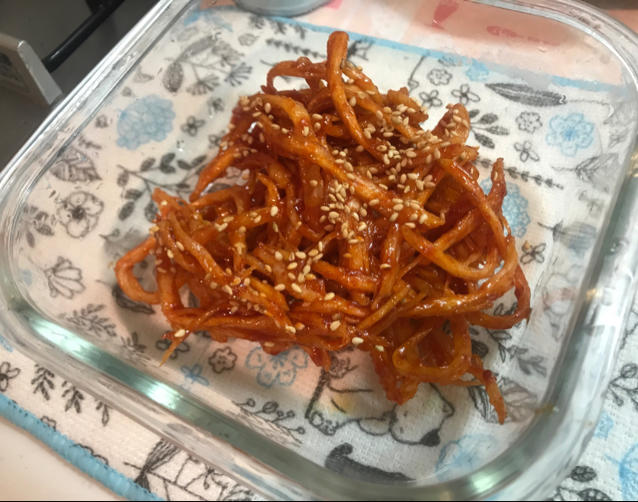 韩式甜辣鱿鱼丝