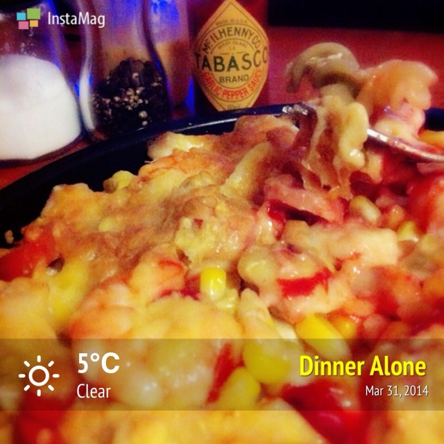 玉米虾仁焗麋鹿意面