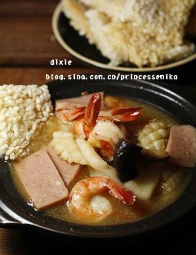 海鲜锅巴汤的做法