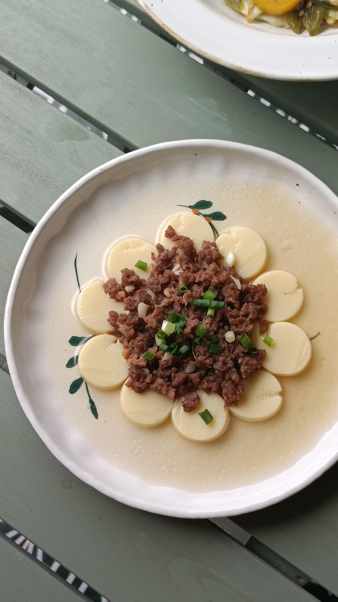 牛肉末蒸豆腐