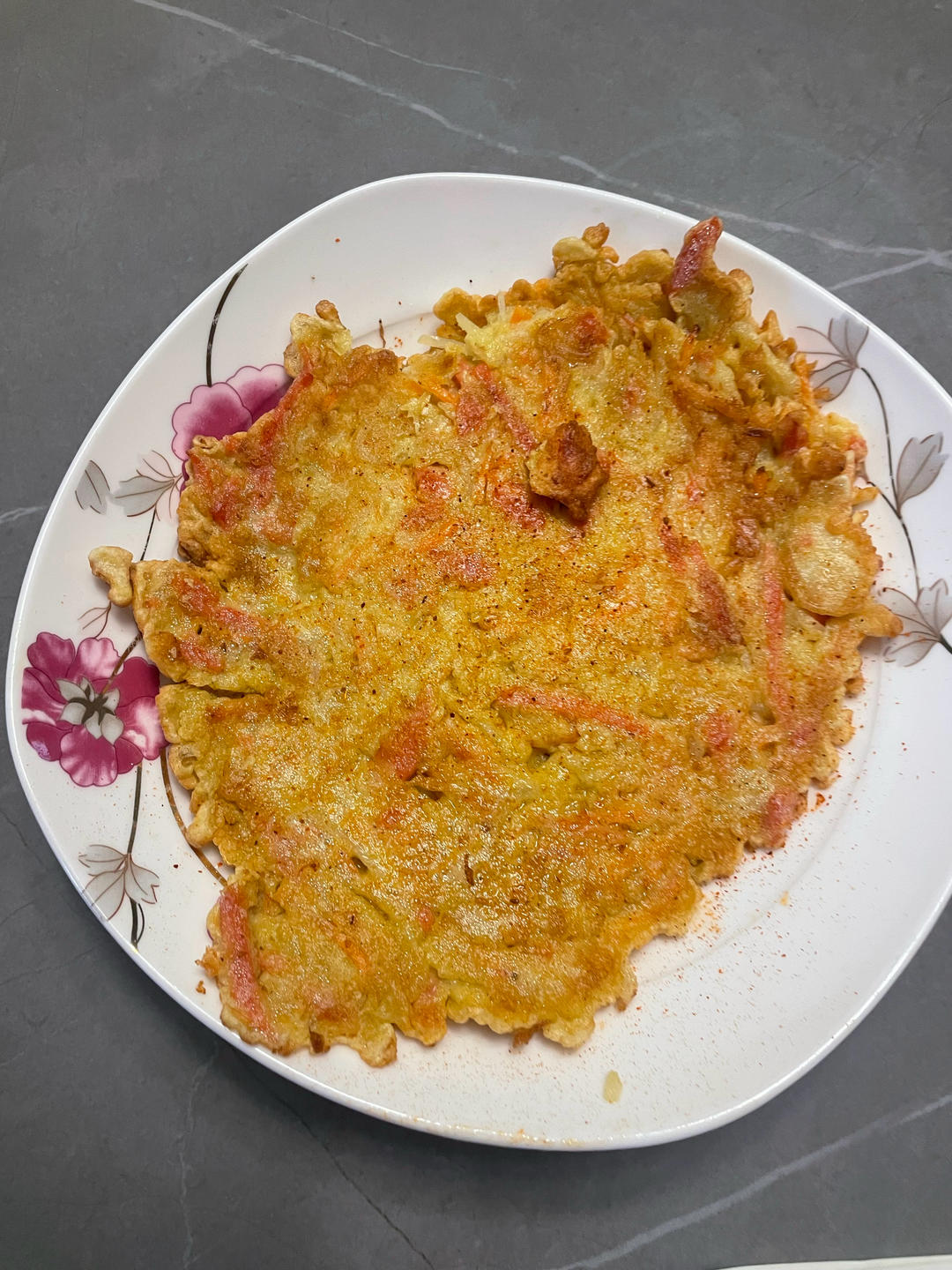 土豆丝胡萝卜丝鸡蛋面粉饼