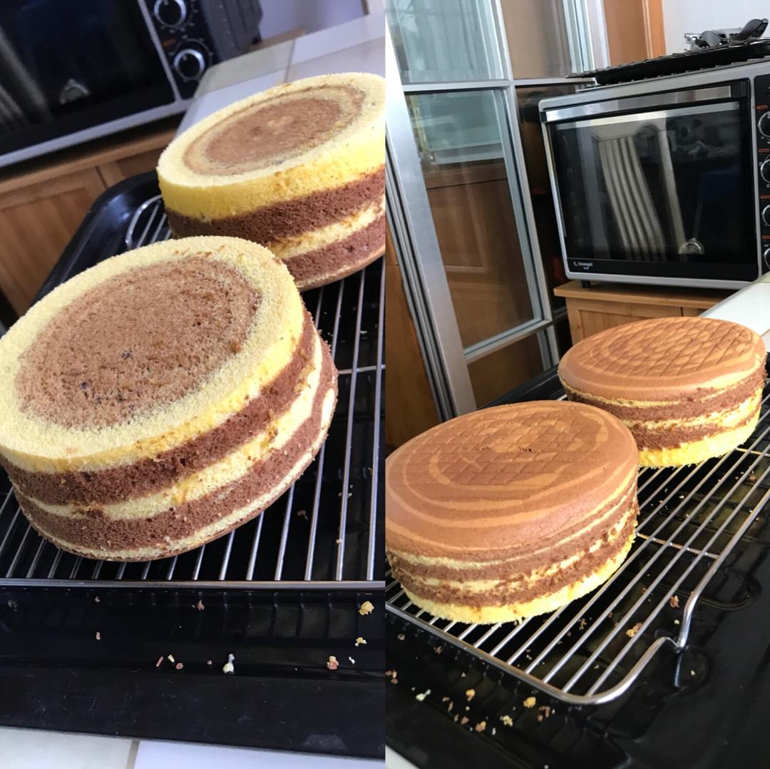 六寸斑马纹戚风蛋糕