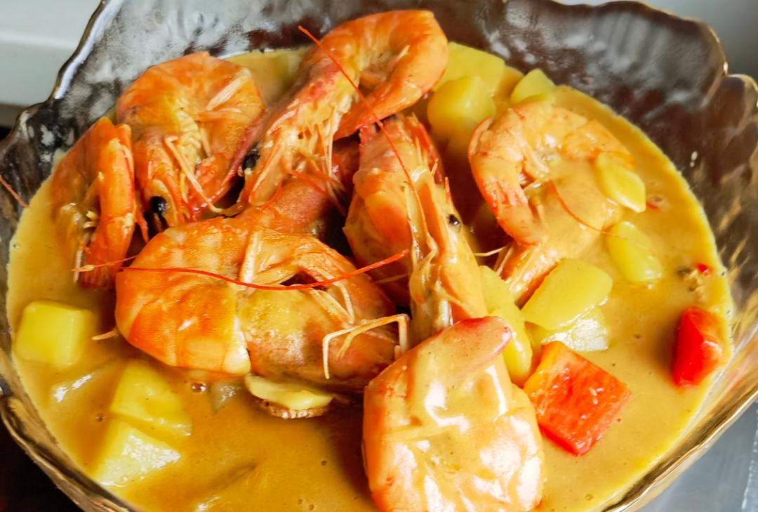 咖喱虾的做法