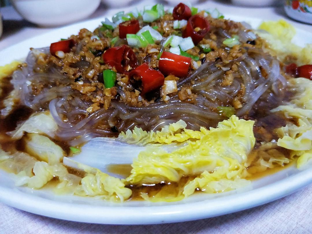 家常:蒜蓉粉丝蒸菜