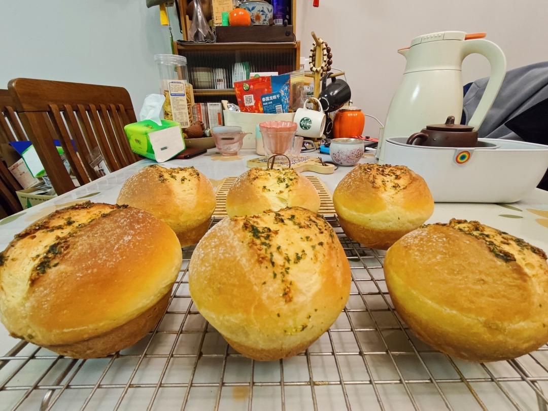 一次发酵，满屋飘香巨好吃的蒜香面包