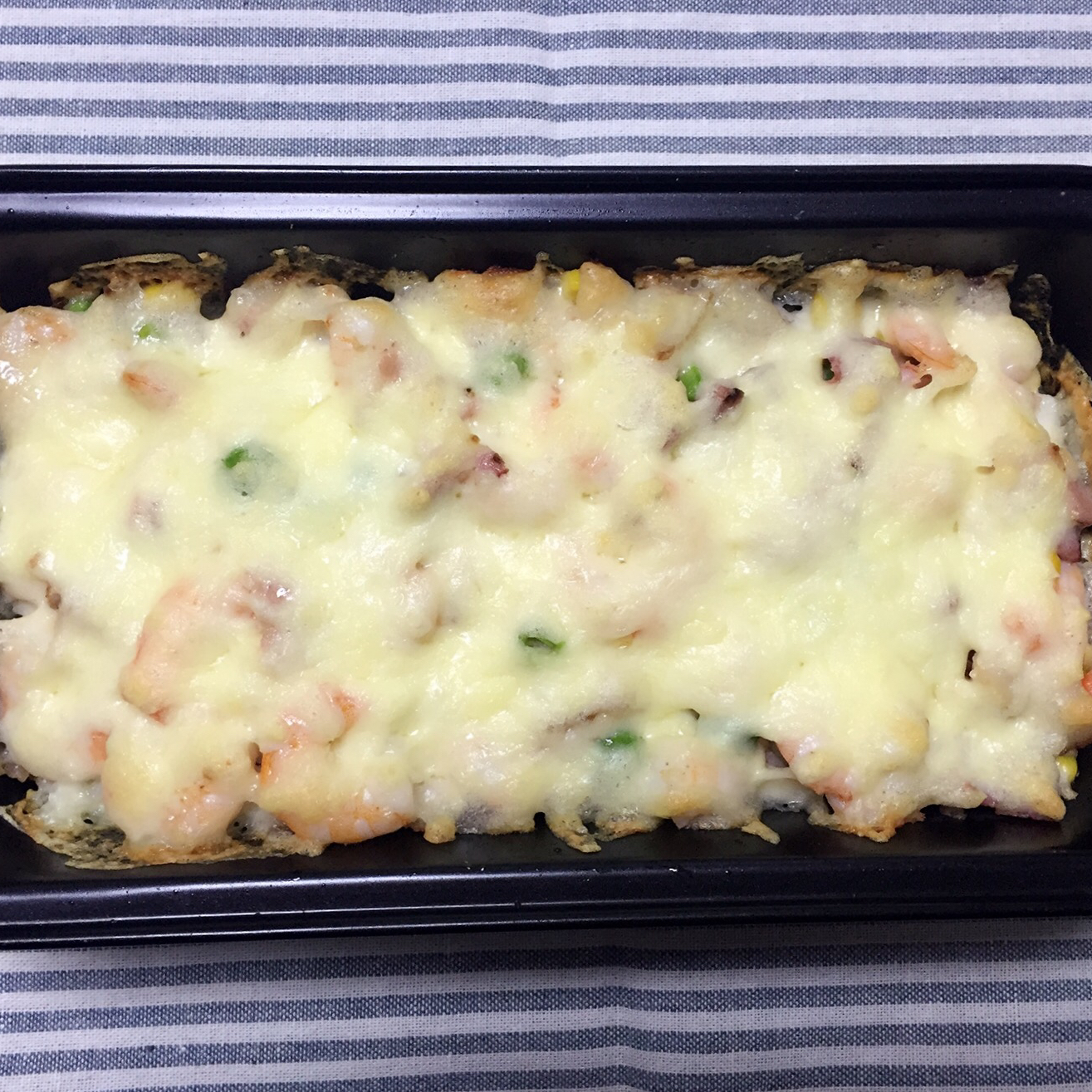 鲜虾培根芝士焗饭