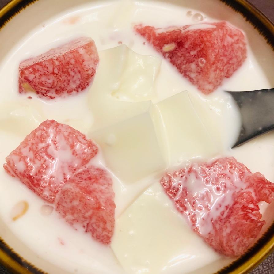 奶冻西瓜清补凉的做法