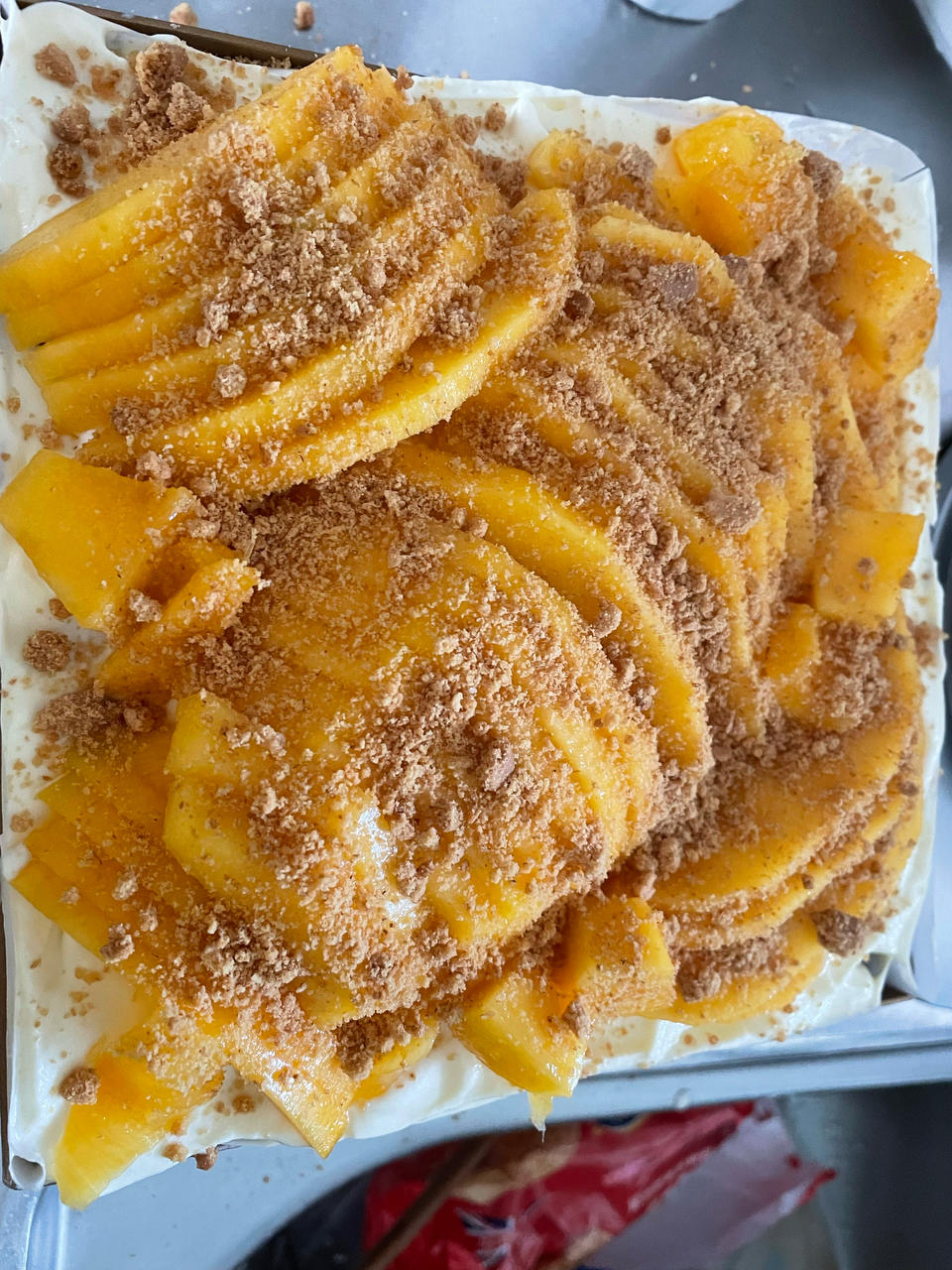 免烤箱/只要4种材料【芒果飘飘 】冰盒蛋糕