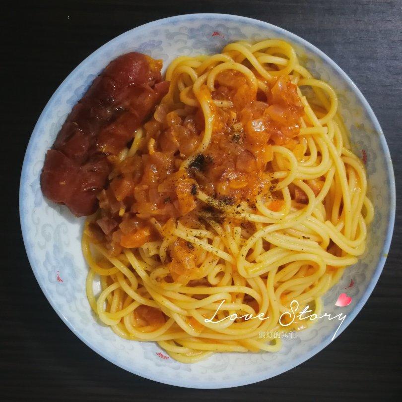 （完胜必胜客的）番茄肉酱意大利面～