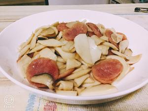 杏鲍菇—火腿片炒的做法 步骤2