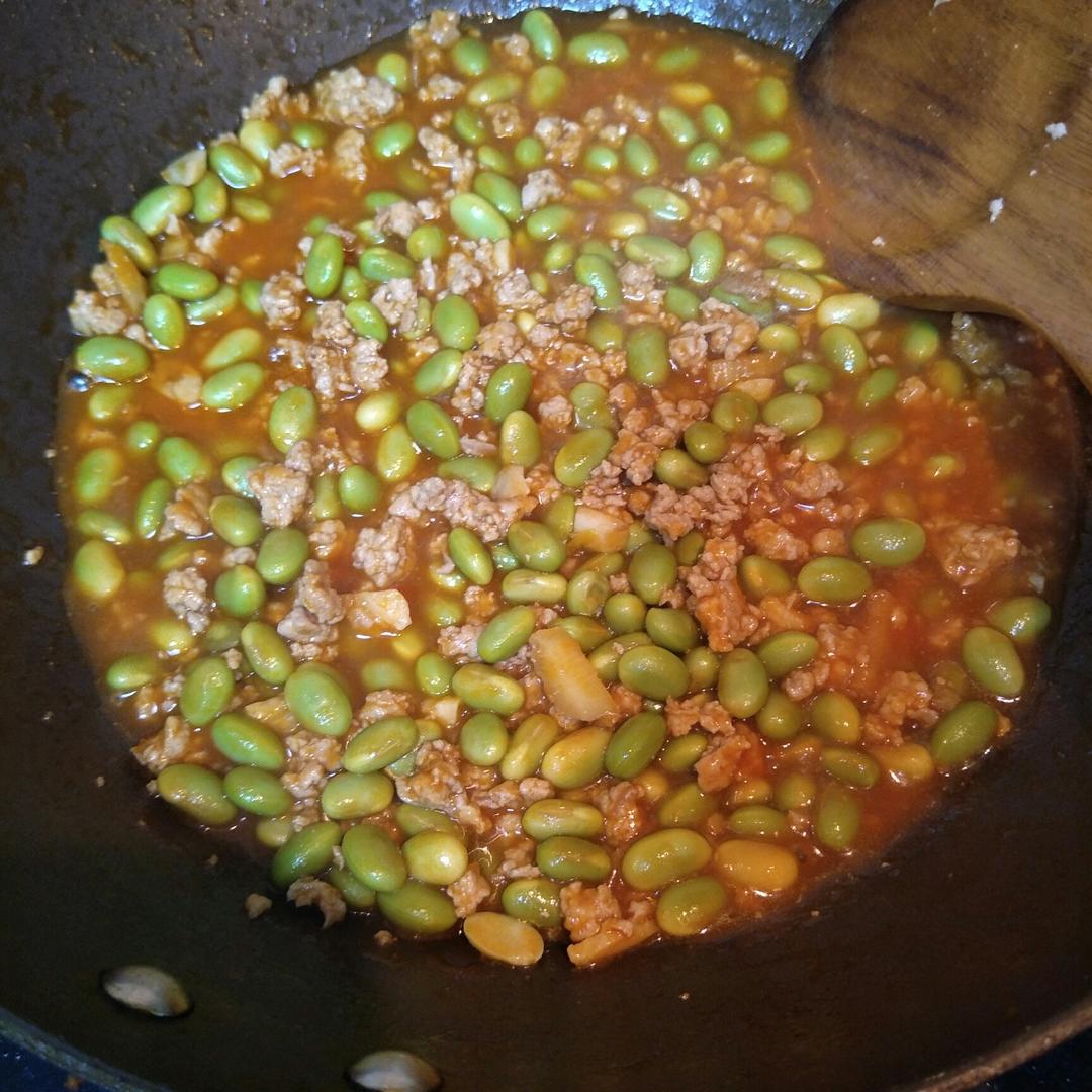 肉末番茄烧毛豆