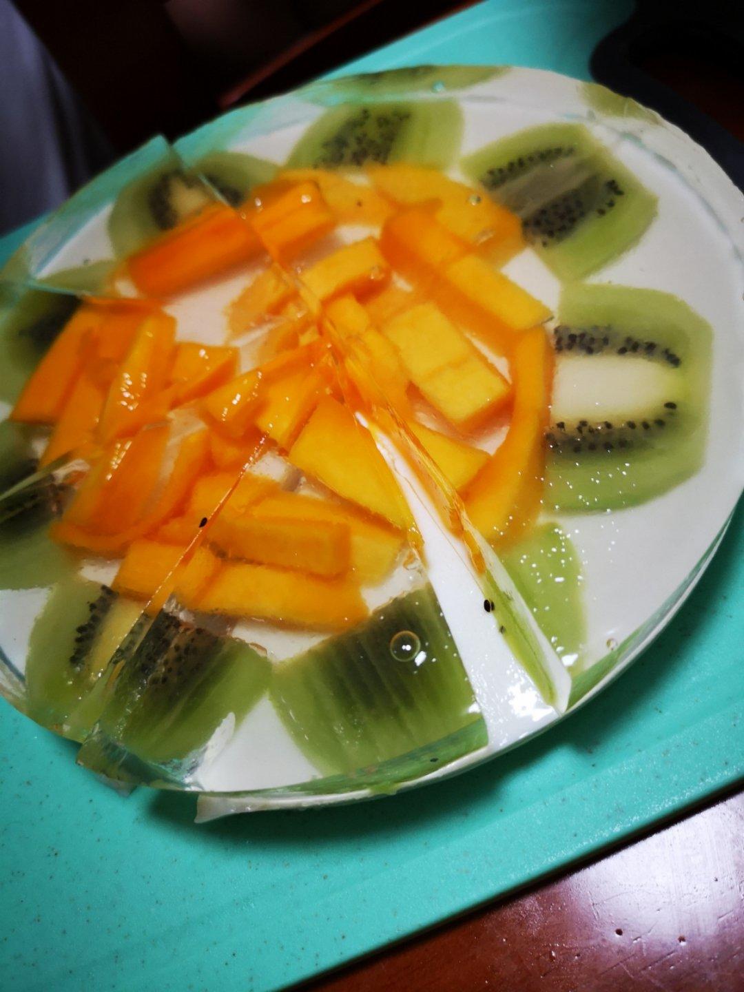 不用面粉的果冻水果蛋糕，颜值爆表