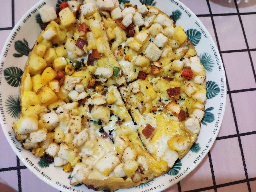 香脆鸡蛋馒头饼