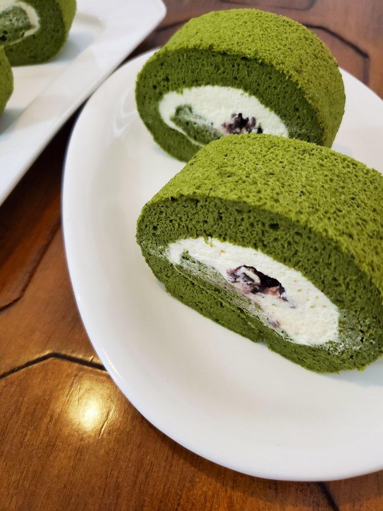 抹茶蜜豆蛋糕卷