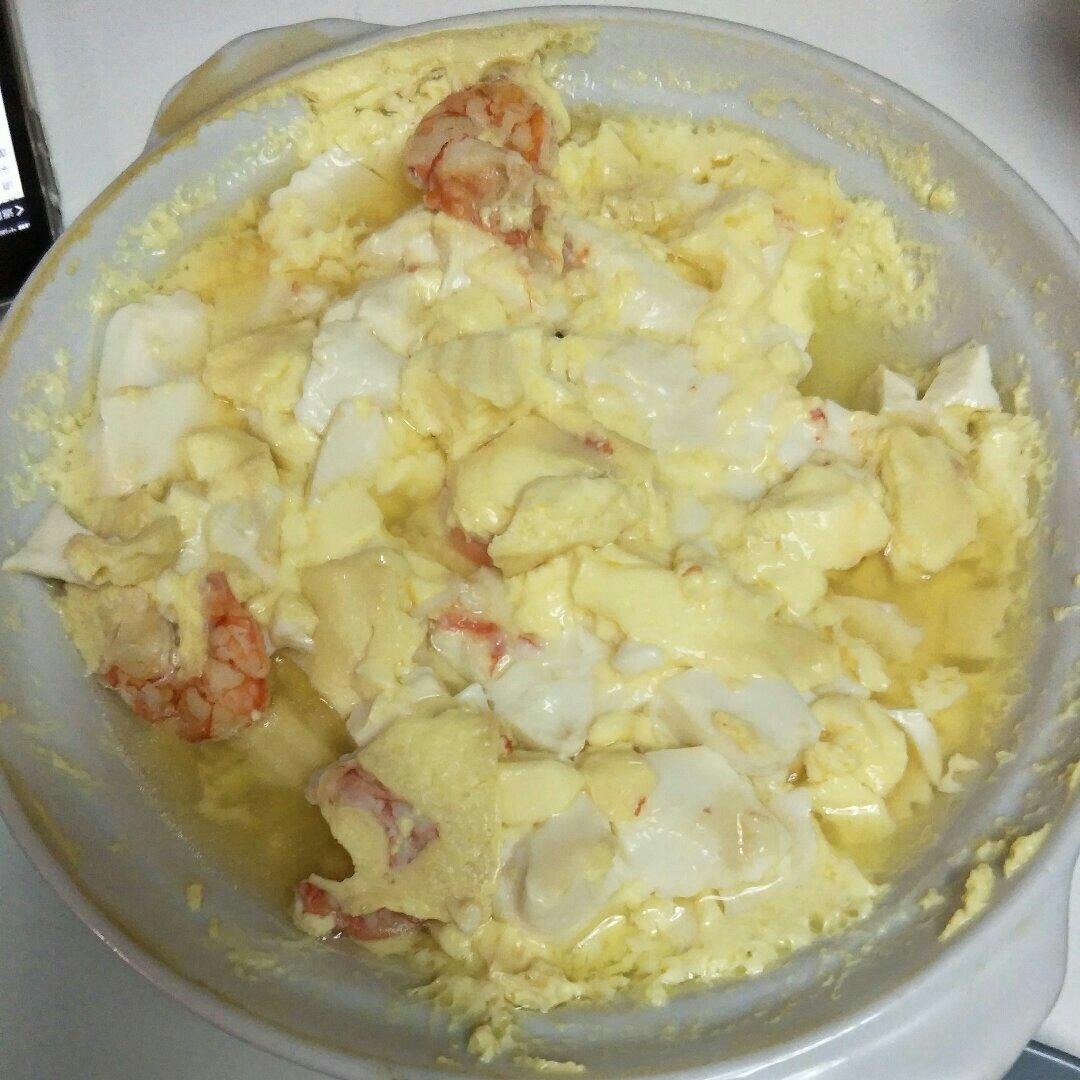虾仁豆腐蒸水蛋