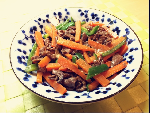 胡萝卜炒牛肉