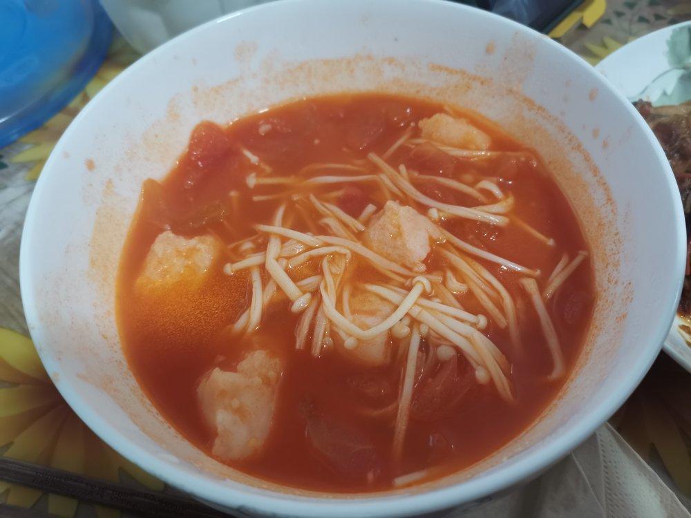 【番茄酸汤虾滑】