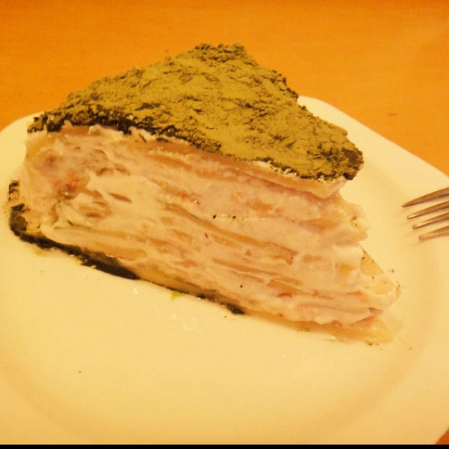 抹茶草莓千层蛋糕（可丽饼）mille crepe cake