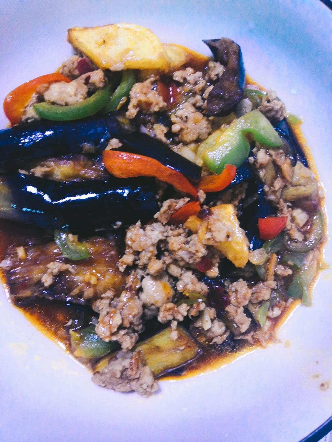 红烧肉沫茄子