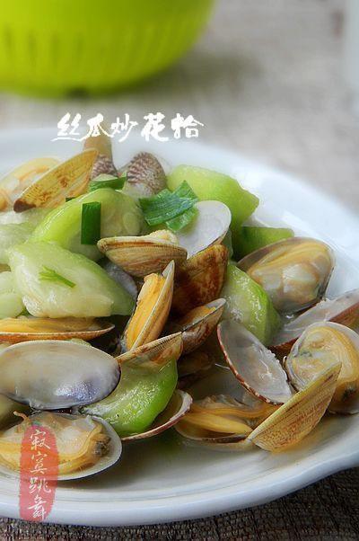 丝瓜炒花蛤的做法