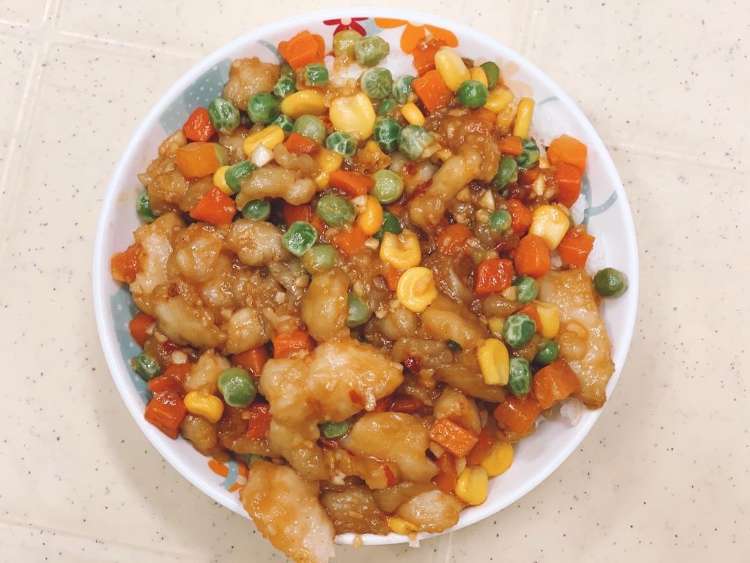 酱烧巴沙鱼盖饭