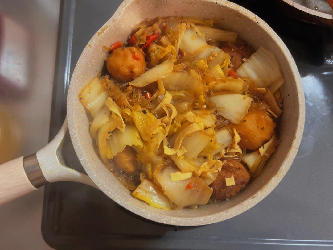 大白菜烧自制口感Q弹肉丸子