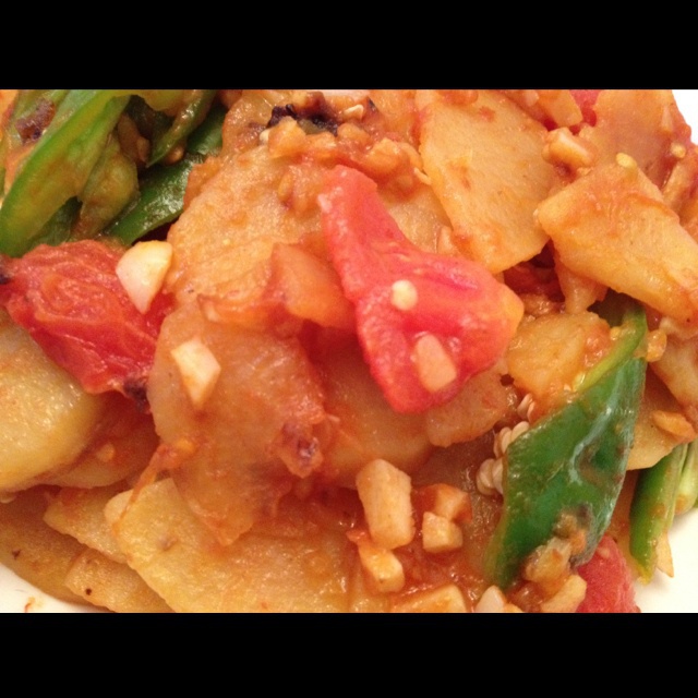 青椒番茄土豆片