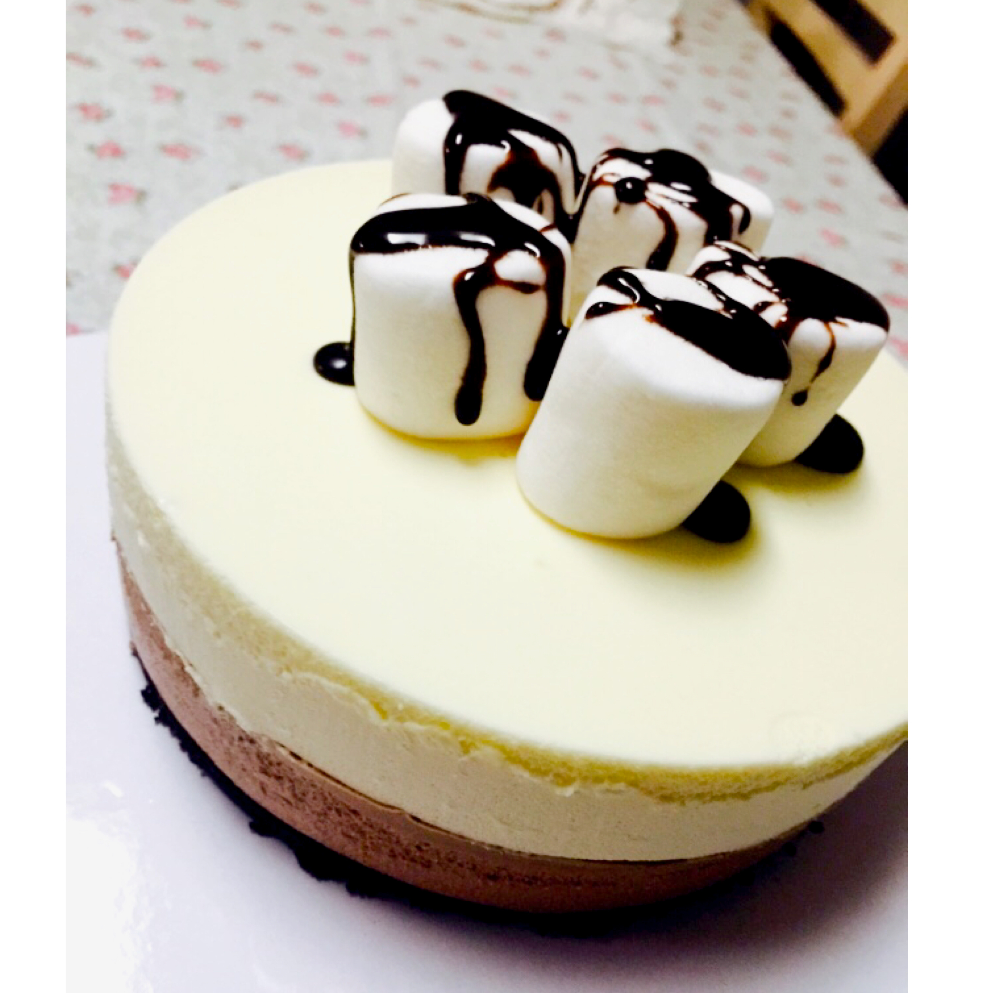 jessie好样的做的黑白巧克力慕斯蛋糕