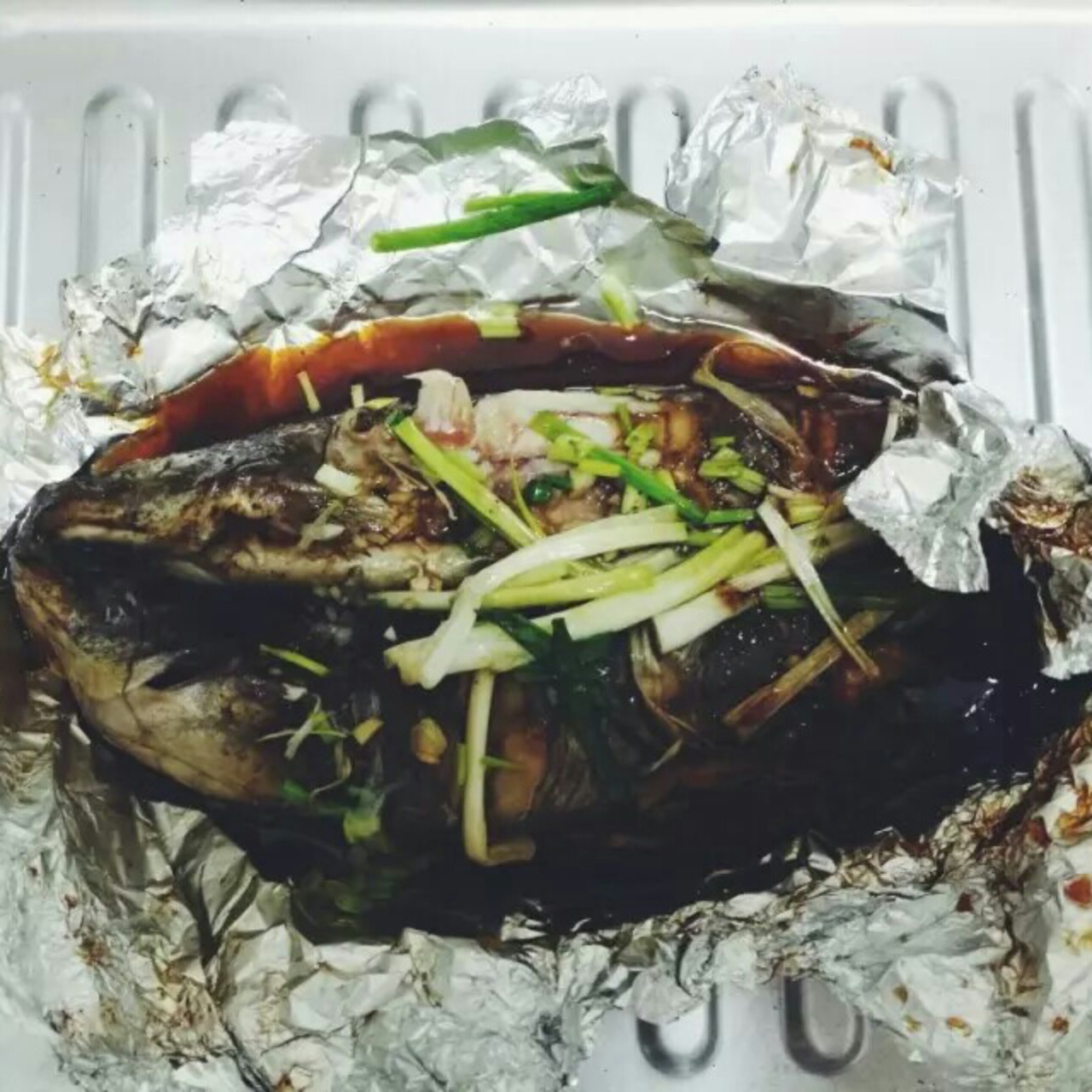 烤箱版蒜香烤鱼+鱼头豆腐煲